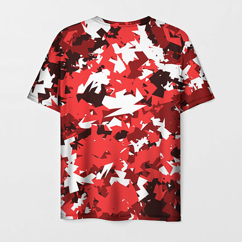 Мужская футболка Красно-белый камуфляж / 3D-принт – фото 2