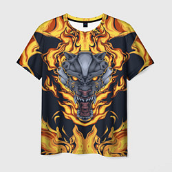 Футболка мужская Маска тигра в огне, цвет: 3D-принт