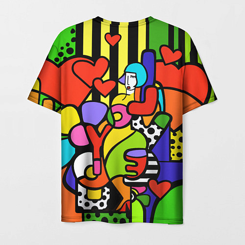 Мужская футболка Romero Britto - love you / 3D-принт – фото 2