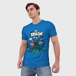 Футболка мужская Super train bros, цвет: 3D-принт — фото 2