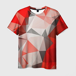 Футболка мужская Красно-серая геометрия, цвет: 3D-принт