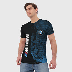 Футболка мужская BMW M Series Синий Гранж, цвет: 3D-принт — фото 2