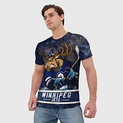 Футболка мужская Виннипег Джетс, Winnipeg Jets Маскот, цвет: 3D-принт — фото 2