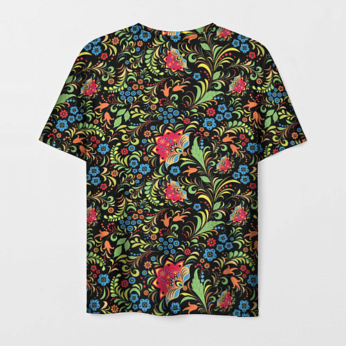 Мужская футболка Цветочный Узор хохлома / 3D-принт – фото 2