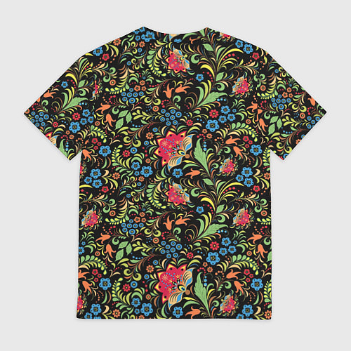 Мужская футболка Цветочный Узор хохлома / 3D-принт – фото 2