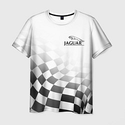 Футболка мужская Jaguar, Ягуар Финишный флаг, цвет: 3D-принт