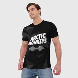 Футболка мужская Arctic Monkeys Серая Геометрия, цвет: 3D-принт — фото 2