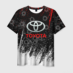 Футболка мужская Toyota следы от пуль, цвет: 3D-принт