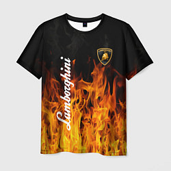 Футболка мужская Lamborghini пламя огня, цвет: 3D-принт