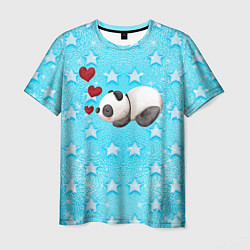 Футболка мужская Сонная милая панда, цвет: 3D-принт