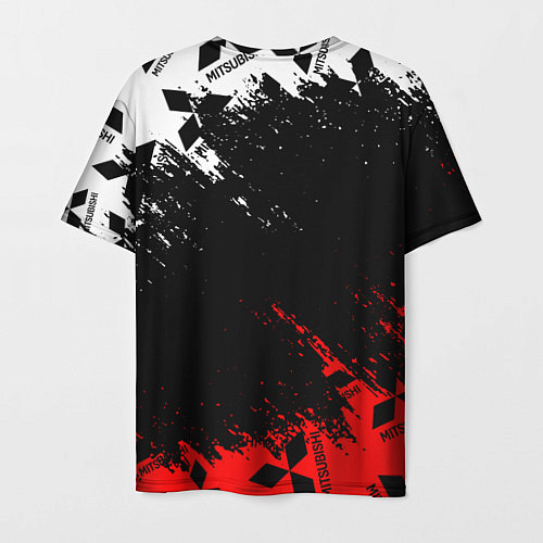 Мужская футболка Mitsubishi - Red & White pattern / 3D-принт – фото 2