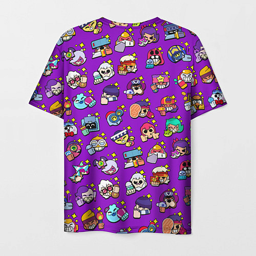Мужская футболка Особые редкие значки Бравл Пины фиолетовый фон Bra / 3D-принт – фото 2