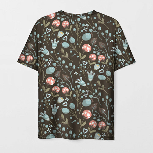 Мужская футболка Цветы и ягоды паттерн / 3D-принт – фото 2