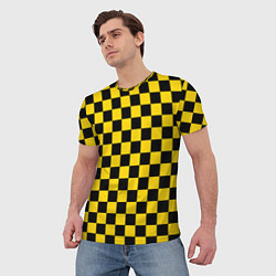 Футболка мужская Такси Шахматные Клетки, цвет: 3D-принт — фото 2