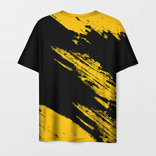Мужская футболка BLACK AND YELLOW GRUNGE ГРАНЖ / 3D-принт – фото 2