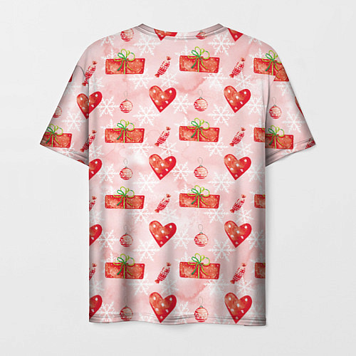 Мужская футболка Подарки и сердечки / 3D-принт – фото 2