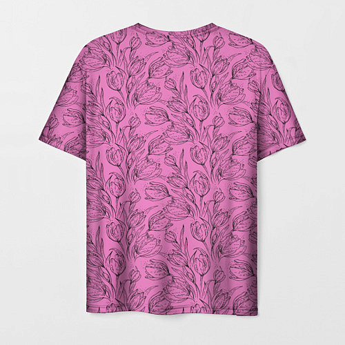Мужская футболка Узор тюльпанов / 3D-принт – фото 2