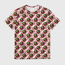 Футболка мужская БИАТЛОН ЛОГО ПАТТЕРН, цвет: 3D-принт