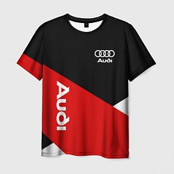 Футболка мужская Audi Ауди Черный Красный Белый, цвет: 3D-принт