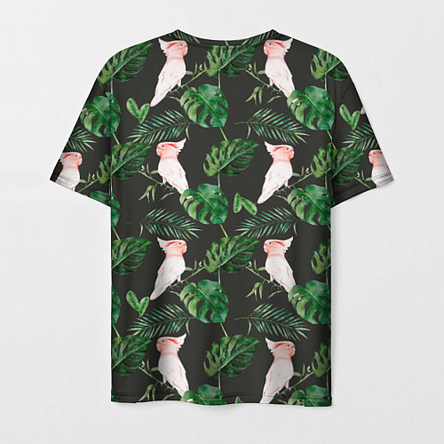 Мужская футболка Белые попугаи и листья / 3D-принт – фото 2