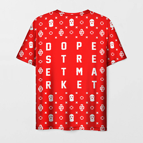 Мужская футболка Узор Red Dope Ski Mask Dope Street Market / 3D-принт – фото 2