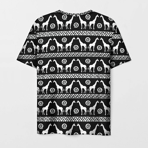 Мужская футболка Черно-белые Жирафы / 3D-принт – фото 2