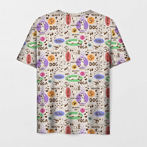 Мужская футболка Собака занимается йогой / 3D-принт – фото 2