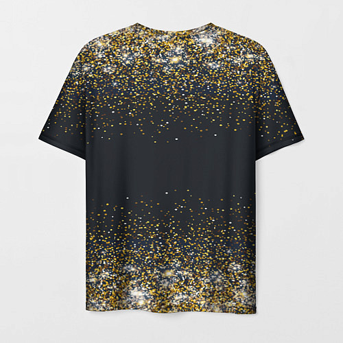 Мужская футболка Золотые блестки на темном фоне Сияющий глиттер, бл / 3D-принт – фото 2