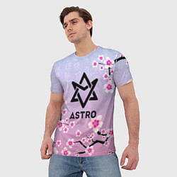 Футболка мужская ASTRO ЦВЕТЫ САКУРЫ, цвет: 3D-принт — фото 2