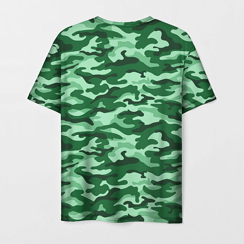 Мужская футболка Зеленый монохромный камуфляж / 3D-принт – фото 2