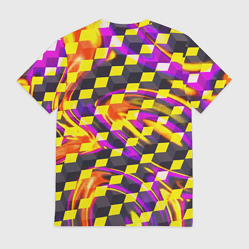 Мужская футболка Черно-желтые кубы / 3D-принт – фото 2