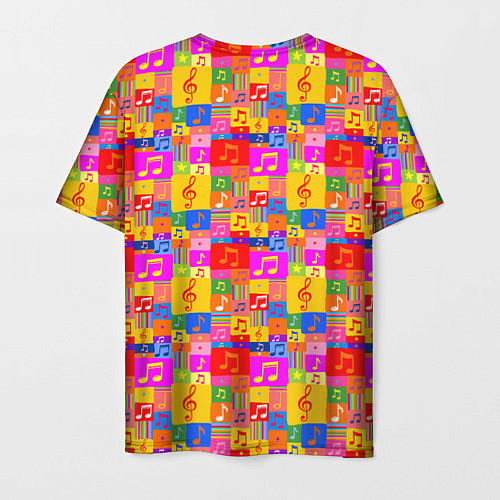 Мужская футболка Красочные Музыкальные Ноты / 3D-принт – фото 2