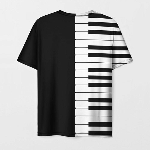 Мужская футболка Черно-Белое Пианино Piano / 3D-принт – фото 2