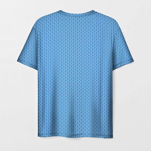 Мужская футболка Вязаный узор голубого цвета / 3D-принт – фото 2