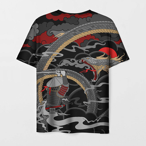 Мужская футболка Самурай и змей / 3D-принт – фото 2