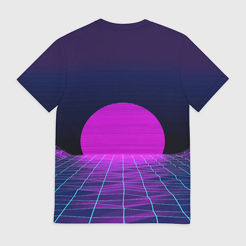 Мужская футболка Закат розового солнца Vaporwave Психоделика / 3D-принт – фото 2