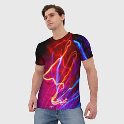 Футболка мужская Neon vanguard pattern Lighting, цвет: 3D-принт — фото 2