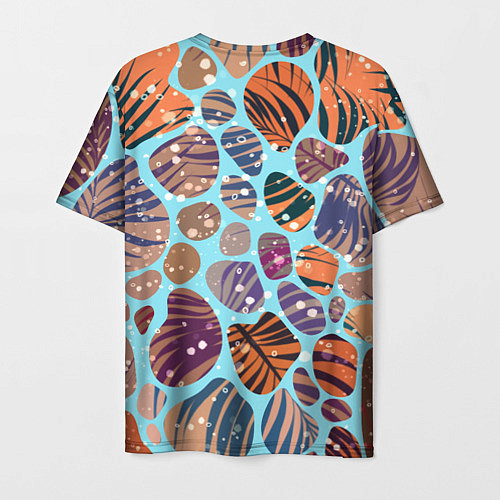 Мужская футболка Разноцветные камушки, цветной песок, пальмовые лис / 3D-принт – фото 2