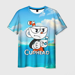 Футболка мужская Cuphead сердитая чашечка, цвет: 3D-принт