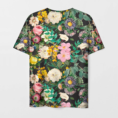 Мужская футболка Паттерн из летних цветов Summer Flowers Pattern / 3D-принт – фото 2