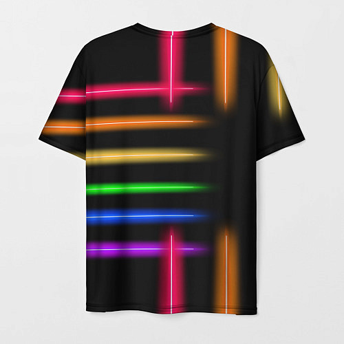 Мужская футболка Неоновое свечение Minimalism Neon / 3D-принт – фото 2