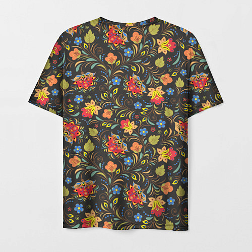 Мужская футболка Хохломские цветочки / 3D-принт – фото 2