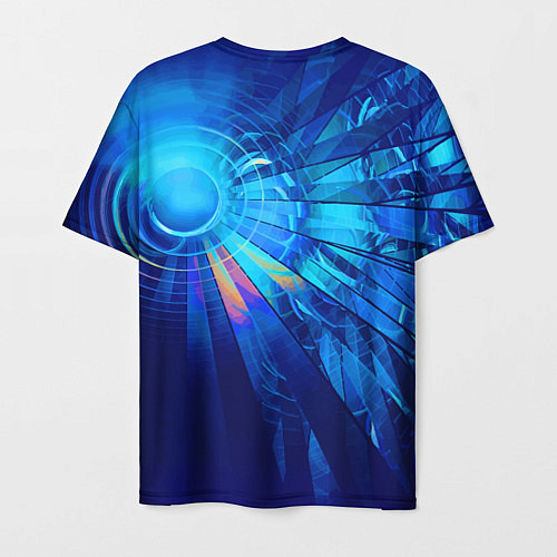 Мужская футболка Неоновый фрактальный хвост кометы Абстракция Neon / 3D-принт – фото 2