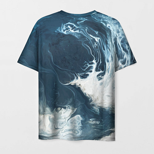 Мужская футболка Texture of dark waves / 3D-принт – фото 2