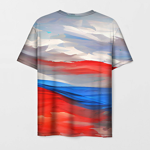 Мужская футболка Флаг России в красках / 3D-принт – фото 2