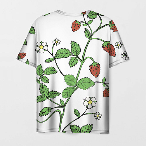 Мужская футболка Цветы Земляники Лесной / 3D-принт – фото 2