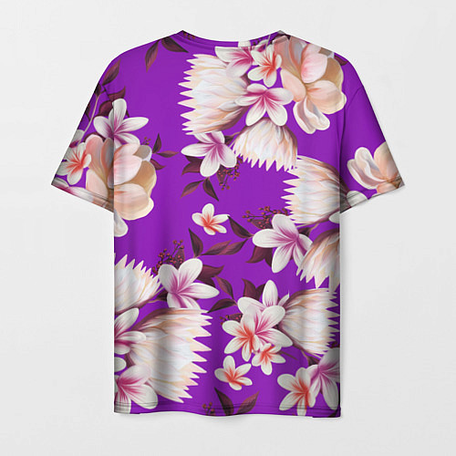 Мужская футболка Цветы Фиолетовый Цветок / 3D-принт – фото 2