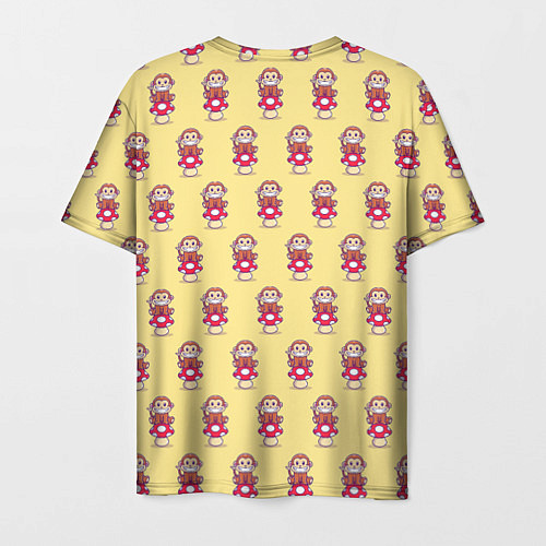 Мужская футболка Обезьянка на грибе / 3D-принт – фото 2