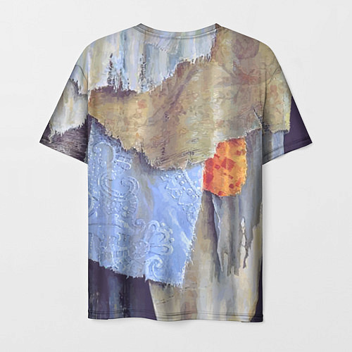 Мужская футболка Разноцветные лоскуты ткани тряпка Rags hanging on / 3D-принт – фото 2
