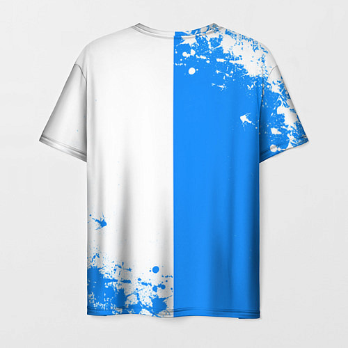 Мужская футболка Атака титанов два цвета - голубой белый / 3D-принт – фото 2